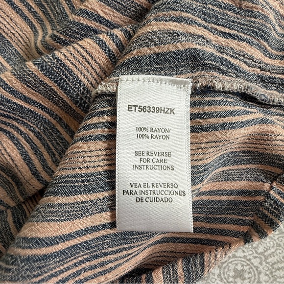 En Crème Striped Boho Cold-Shoulder Top Size XL - Picture 4 of 7